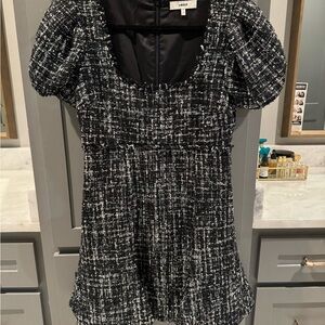 Likely Black and White Tweed Mini Dress